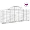 vidaXL Klenut&eacute; gabionov&eacute; ko&scaron;e 9 ks 200x30x80/100 cm pozinkovan&eacute; železo