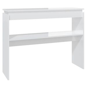 vidaXL Konzolov&yacute; stolek b&iacute;l&yacute; vysok&yacute; lesk 102x30x80 cm kompozitn&iacute; dřevo