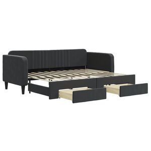 vidaXL V&aacute;lenda s přist&yacute;lkou a z&aacute;suvkami čern&aacute; 80 x 200 cm samet