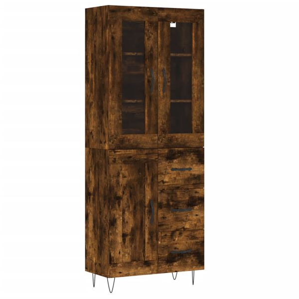 vidaXL Skř&iacute;ň highboard kouřov&yacute; dub 69,5 x 34 x 180 cm kompozitn&iacute; dřevo