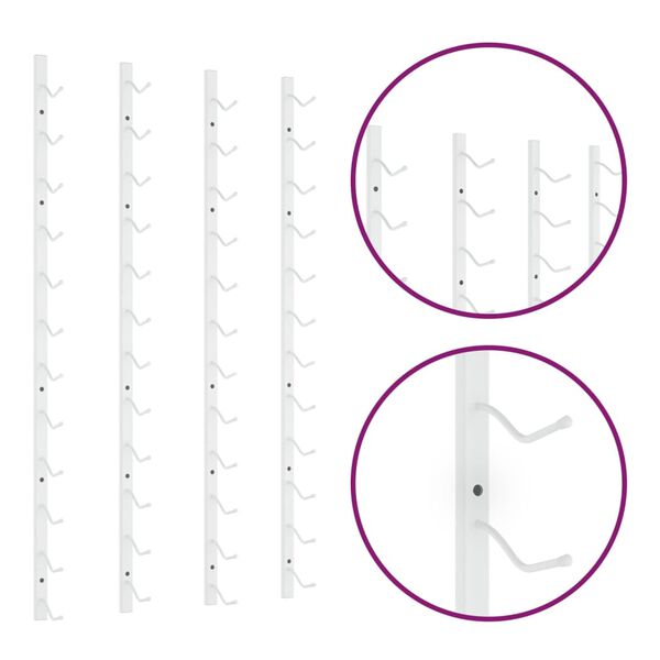 vidaXL N&aacute;stěnn&eacute; stojany na v&iacute;no na 12 lahv&iacute; 2 ks b&iacute;l&eacute; železo