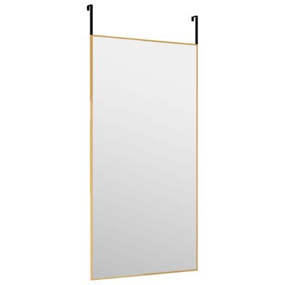 vidaXL Zrcadlo na dveře zlaté 40 x 80 cm sklo a hliník