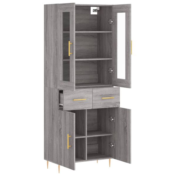 vidaXL Skř&iacute;ň highboard &scaron;ed&aacute; sonoma 69,5 x 34 x 180 cm kompozitn&iacute; dřevo