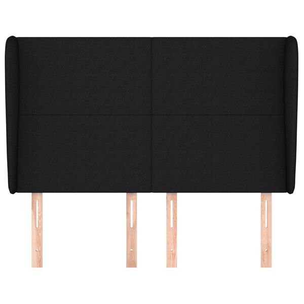 vidaXL Čelo postele typu u&scaron;&aacute;k čern&eacute; 147x23x118/128 cm textil