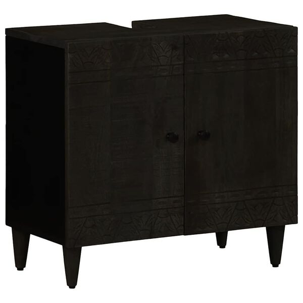 vidaXL 2d&iacute;ln&aacute; koupelnov&aacute; sestava masivn&iacute; mangovn&iacute;kov&eacute; dřevo