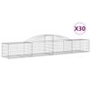 vidaXL Klenut&eacute; gabionov&eacute; ko&scaron;e 30 ks 300x50x40/60 cm pozinkovan&eacute; železo