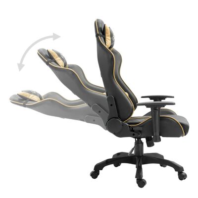 vidaXL Herní židle zlatá umělá kůže