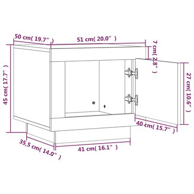 vidaXL Konferenční stolek bílý 51 x 50 x 45 cm kompozitní dřevo