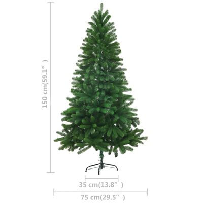 vidaXL Umělý vánoční stromek s LED a sadou koulí 150 cm zelený