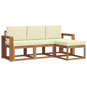 vidaXL Venkovn&iacute; pohovkov&aacute; souprava 4 pcs Přirozen&aacute; a Kr&eacute;mov&aacute;