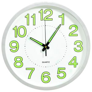 vidaXL Sv&iacute;t&iacute;c&iacute; n&aacute;stěnn&eacute; hodiny b&iacute;l&eacute; 30 cm