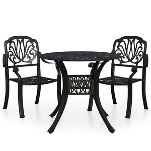 vidaXL 3d&iacute;ln&yacute; bistro set lit&yacute; hlin&iacute;k čern&yacute;