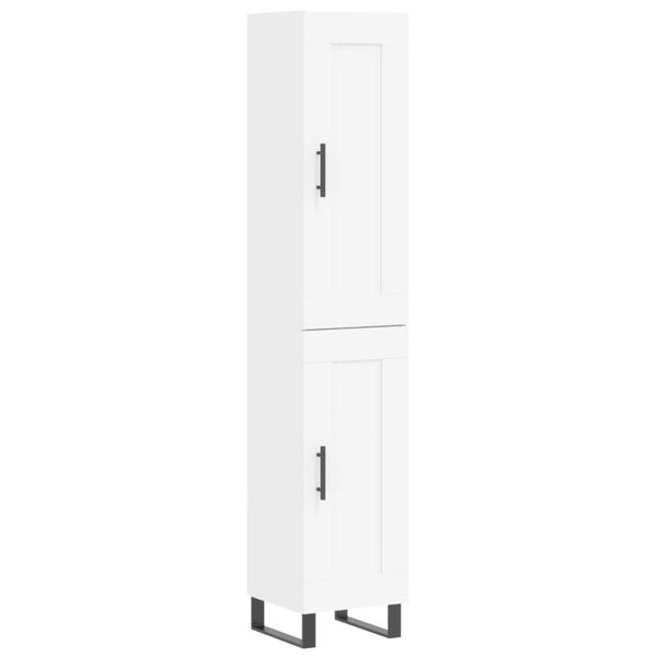 vidaXL Skř&iacute;ň highboard b&iacute;l&aacute; 34,5 x 34 x 180 cm kompozitn&iacute; dřevo