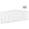 vidaXL Klenut&eacute; gabionov&eacute; ko&scaron;e 3 ks 400x30x120/140cm pozinkovan&eacute; železo