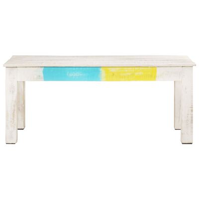 vidaXL Konferenční stolek bílý 110x60x45 cm masivní mangovníkové dřevo