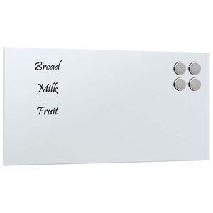 vidaXL N&aacute;stěnn&aacute; magnetick&aacute; tabule b&iacute;l&aacute; 40 x 20 cm tvrzen&eacute; sklo