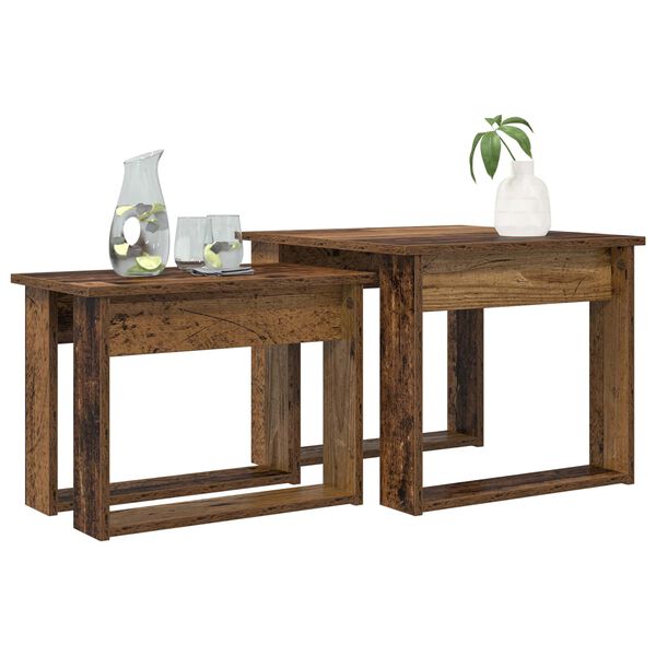 vidaXL Sada konferenčn&iacute;ch stolků 2 pcs Star&eacute; dřevo kompozitn&iacute; dřevo