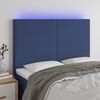 vidaXL Čelo postele s LED modr&eacute; 144x5x118/128 cm textil