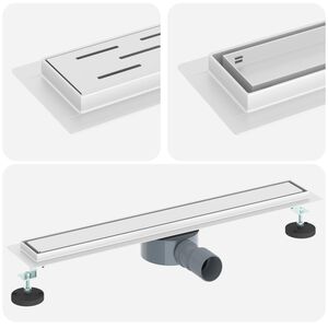 vidaXL Sprchov&yacute; odtok 2 v 1 s 360&deg; sifonem Stř&iacute;brn&aacute; 60 cm