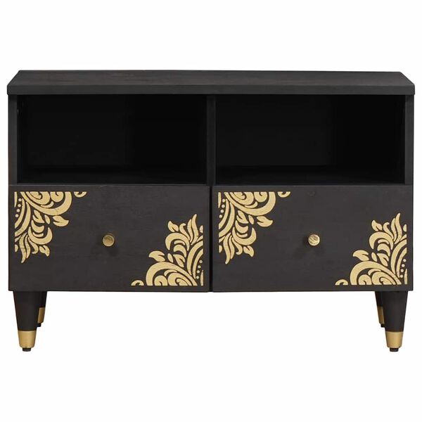 vidaXL Televizní skříň Černá 70 x 33 x 46 cm Masivní mangové dřevo