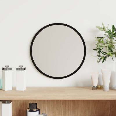 vidaXL Nástěnné zrcadlo černé Ø 20 cm kulaté
