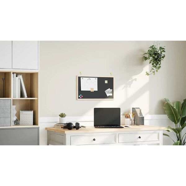 vidaXL Kř&iacute;dov&aacute; tabule s r&aacute;mem z masivn&iacute;ho borovicov&eacute;ho dřeva čern&aacute; 60 x 40 cm