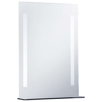 vidaXL Koupelnové nástěnné zrcadlo s LED světlem a policí 50 x 70 cm