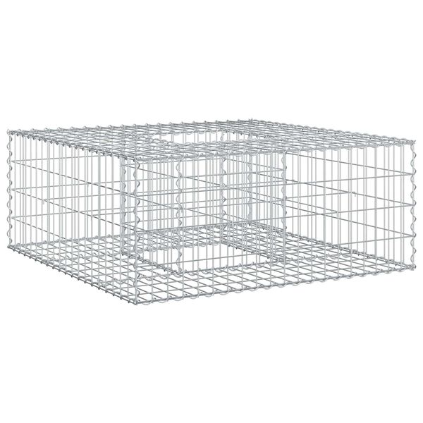 vidaXL Gabionov&yacute; vyv&yacute;&scaron;en&yacute; z&aacute;hon Stř&iacute;brn&aacute; 100 x 100 x 40 cm