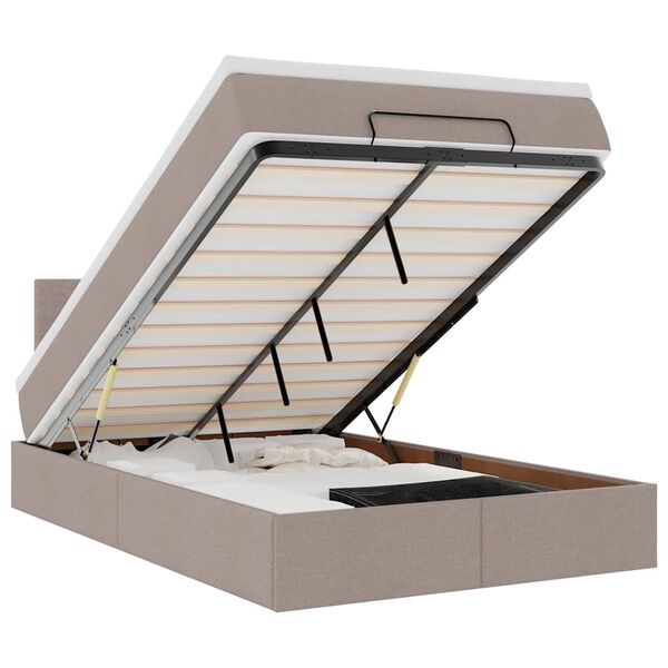 vidaXL Osmansk&yacute; r&aacute;m postele s matrac&iacute; taupe 120x190cm textil