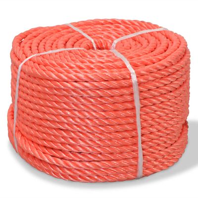 vidaXL Kroucené lano z polypropylenu 16 mm 250 m oranžové