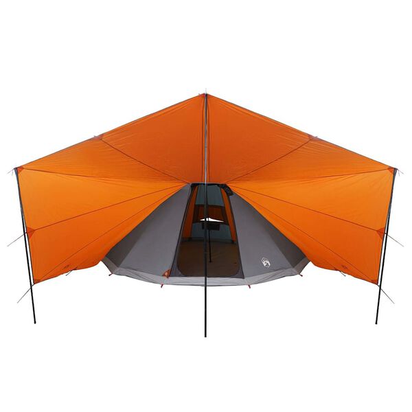 vidaXL Rodinný tipi stan Šedá a oranžová 510 x 690 x 330 cm