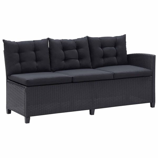 vidaXL Sady venkovn&iacute;ho n&aacute;bytku Čern&aacute; polyratan