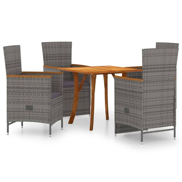 vidaXL 5d&iacute;ln&yacute; zahradn&iacute; j&iacute;deln&iacute; set &scaron;ed&yacute;