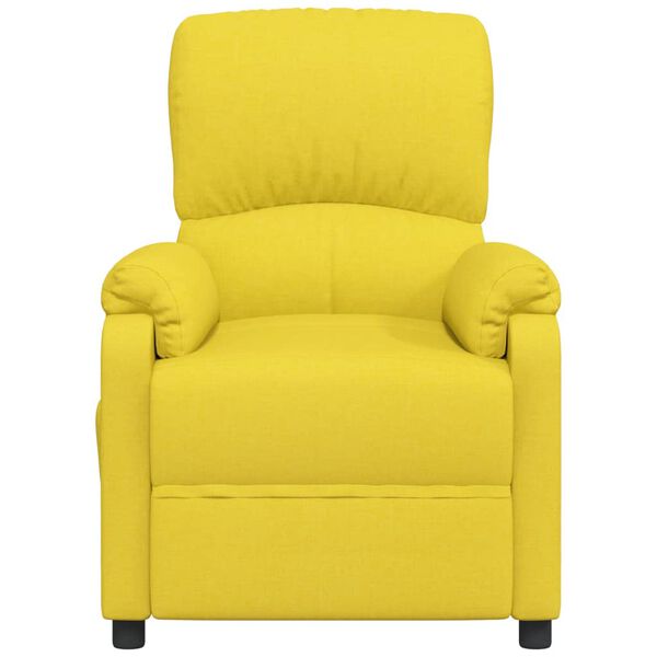 vidaXL Zvedac&iacute; mas&aacute;žn&iacute; křeslo světle žlut&eacute; textil