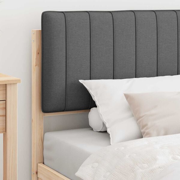 vidaXL R&aacute;m postele s čalouněn&yacute;m čelem s čelo Tmavě &scaron;ed&aacute; 100 x 200 cm