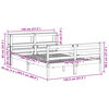 vidaXL R&aacute;m postele s čelem b&iacute;l&yacute; 140 x 200 cm masivn&iacute; borov&eacute; dřevo