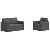 vidaXL Set pohovek 2 pcs Tmavě &scaron;ed&aacute; 139 x 78 x 80 cm textil