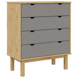vidaXL Z&aacute;suvkov&aacute; komoda OTTA hněd&aacute;/&scaron;ed&aacute; 76,5x39,5x90 cm borov&eacute; dřevo
