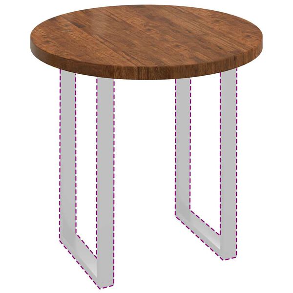 vidaXL Deska stolu Tmavě hnědá Ø 80 x 4 cm Pevné dubové dřevo