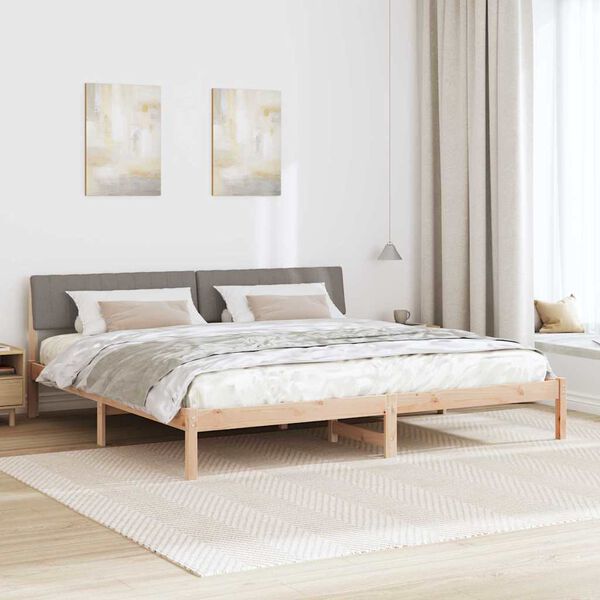 vidaXL R&aacute;m postele Hněd&aacute; a taupe 150 x 200 cm Masivn&iacute; borovicov&eacute; dřevo