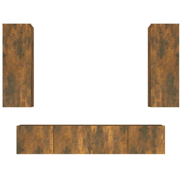 vidaXL 4d&iacute;ln&yacute; set TV skř&iacute;něk kouřov&yacute; dub kompozitn&iacute; dřevo