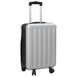 vidaXL Kufr se z&aacute;mkem Stř&iacute;brn&aacute; 34 x 23 x 55.5 cm ABS plast