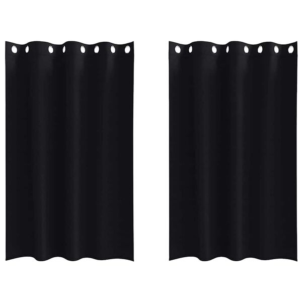 vidaXL Z&aacute;věsy na zatemněn&iacute; s kroužky 2 pcs Čern&aacute; 175 x 140 cm