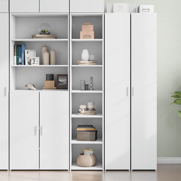 vidaXL Skř&iacute;ň highboard b&iacute;l&aacute; 40 x 41 x 185 cm kompozitn&iacute; dřevo