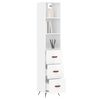vidaXL Skř&iacute;ň highboard b&iacute;l&aacute; s vysok&yacute;m leskem 34,5x34x180 cm kompozit