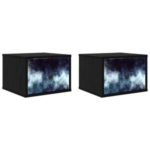 vidaXL N&aacute;stěnn&aacute; nočn&iacute; skř&iacute;ňka RAALTE 2 ks Čern&yacute; dub 36 x 33 x 25 cm