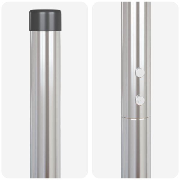 vidaXL Plotový sloupek. 12 pcs Stříbrná Práškově lakovaná ocel