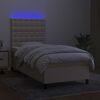 vidaXL Box spring postel s matrac&iacute; a LED kr&eacute;mov&aacute; 90x200 cm textil