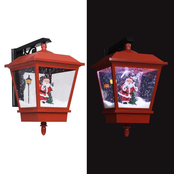 vidaXL Vánoční závěsná lampa LED světla a Santa červená 40x27x45 cm