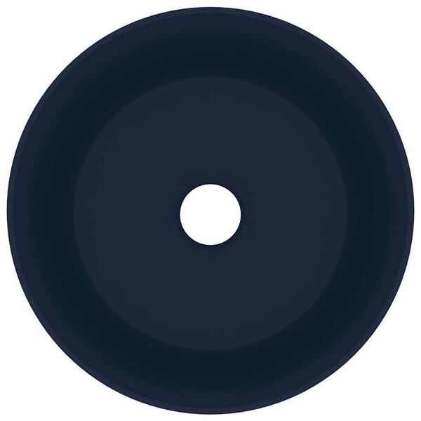 vidaXL Luxusn&iacute; umyvadlo kulat&eacute; matn&eacute; tmavě modr&eacute; 40 x 15 cm keramick&eacute;